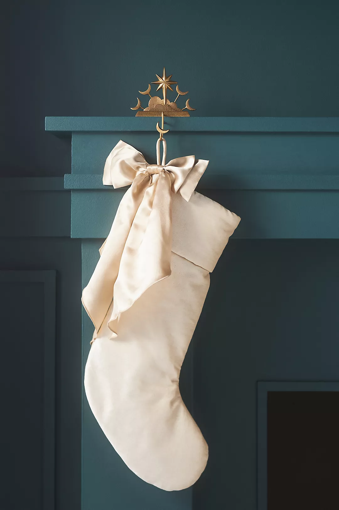 bow stocking neutral christmas decorations