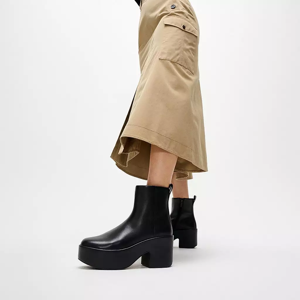 plaffforms chunky heel boots