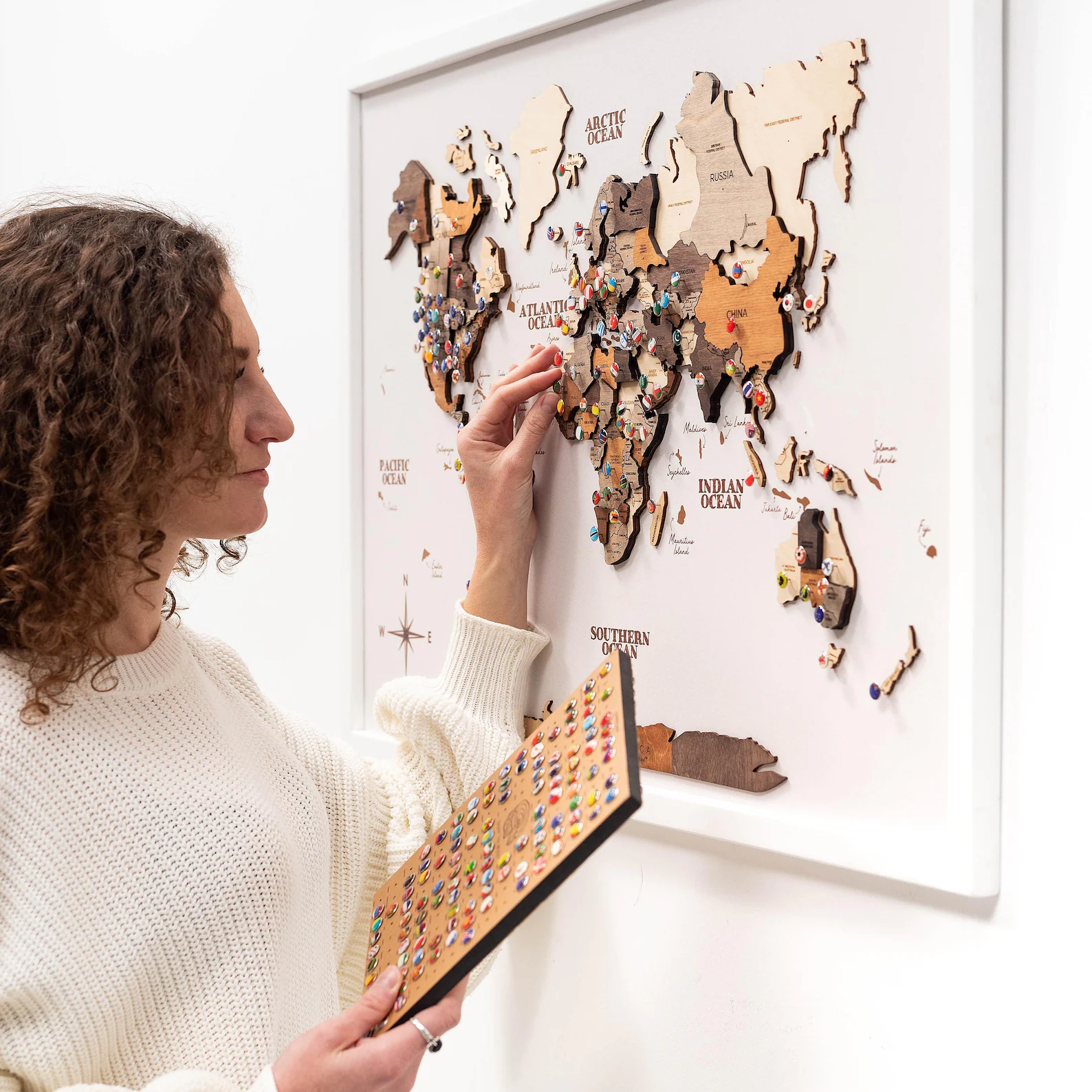 wooden map gifts for travel lovers