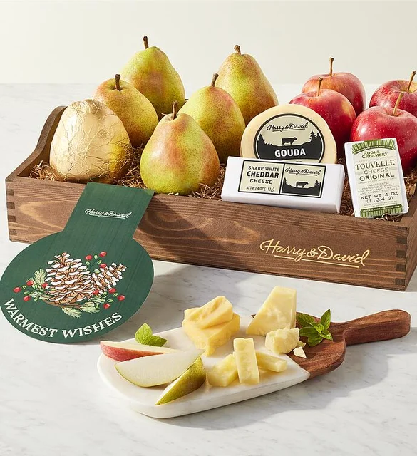 Holiday Apples, Pears, and Cheese Gift hostess gifts 