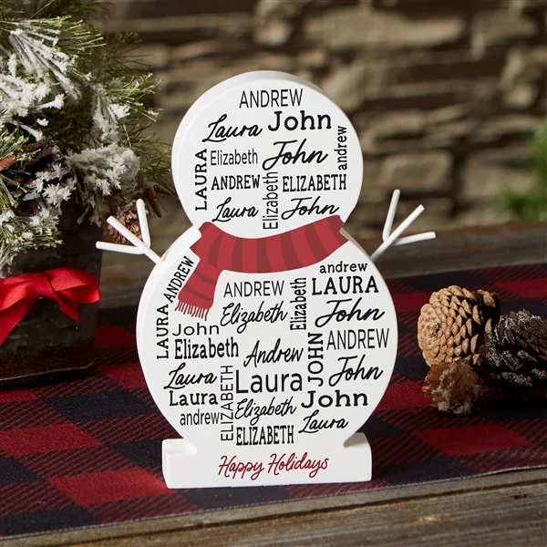 snowman personalized christmas decor