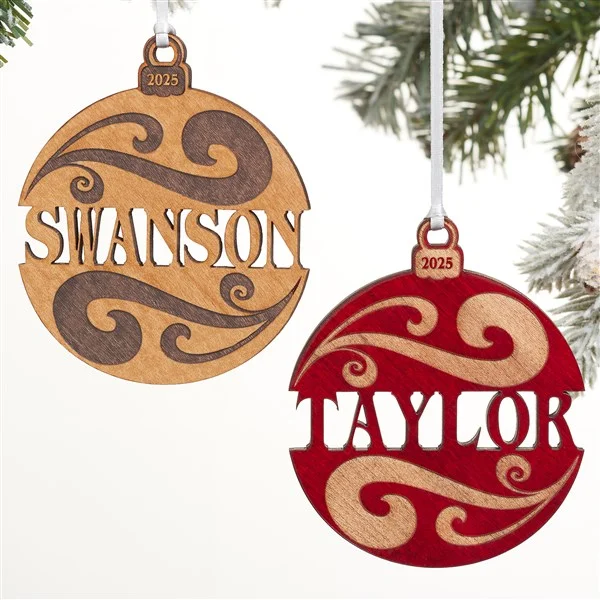 wood ornament personalized christmas decor