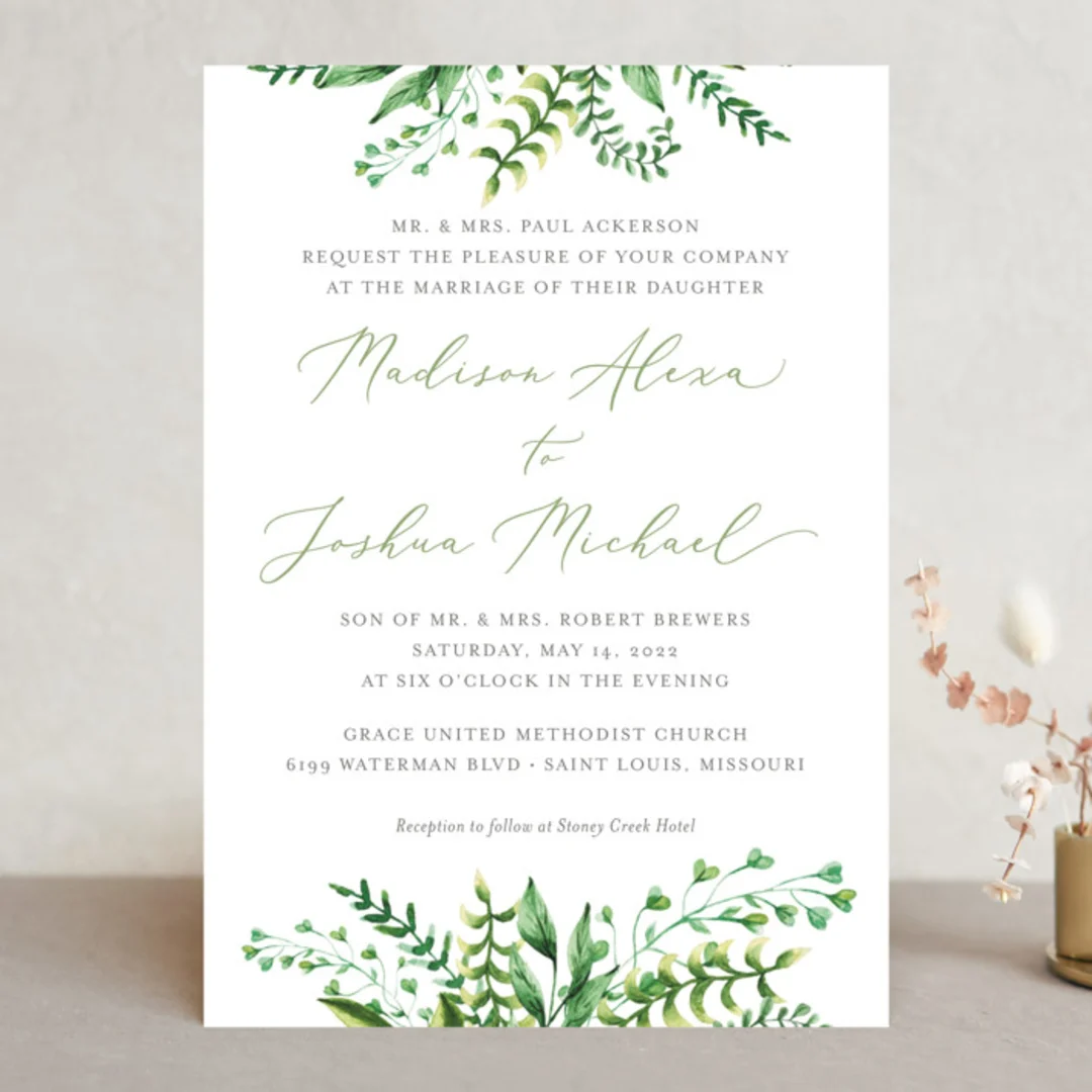 Bright & Greenby Amanda Day inviting coworkers to wedding wedding invitation for office