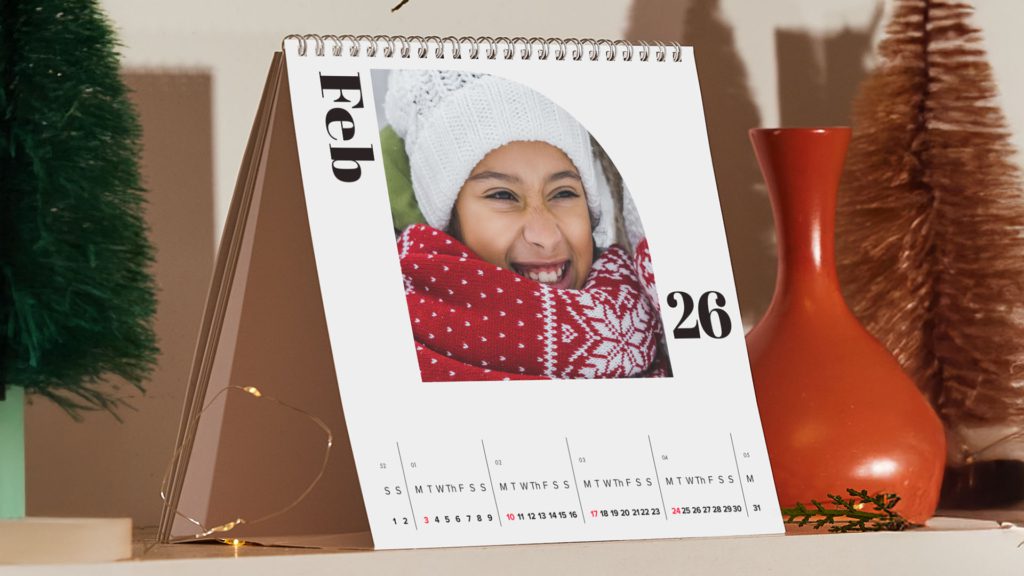 custom wall calendar on desk Personalized Valentine's Day Gifts