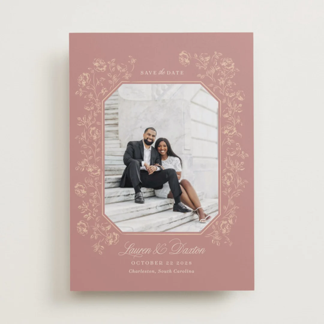 framed florals botanical save the dates