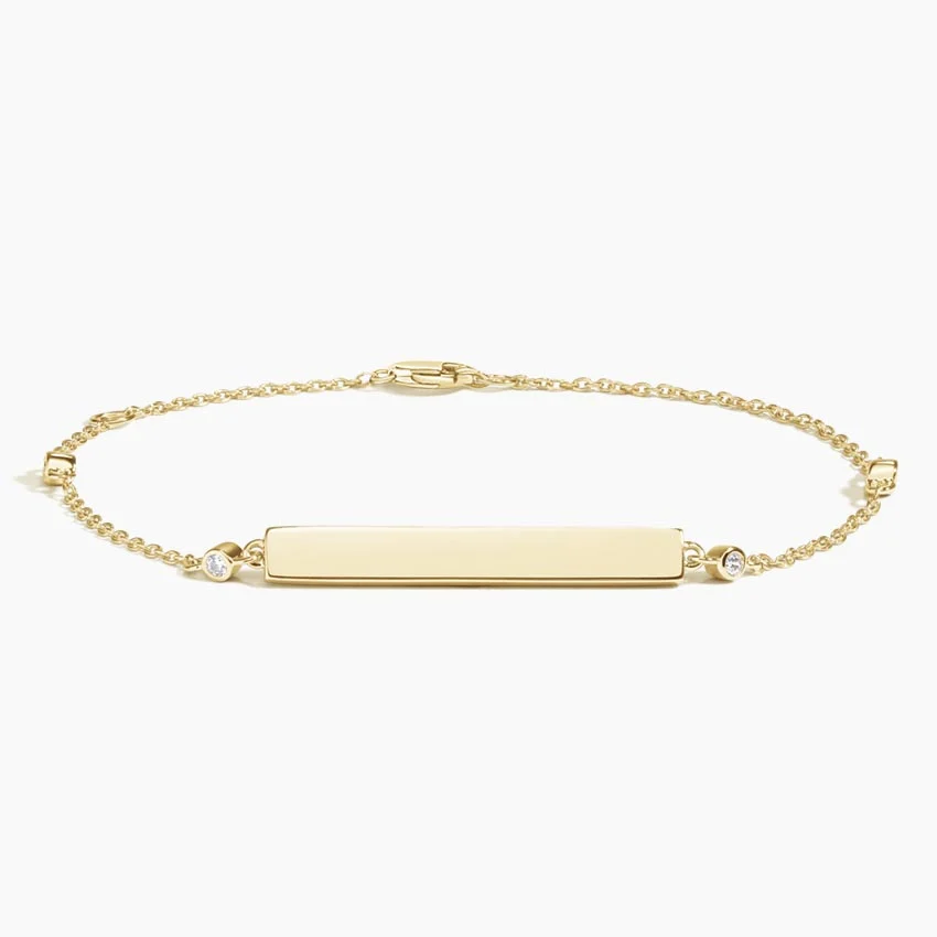 Engravable Diamond Strand Bracelet in 14K Yellow Gold