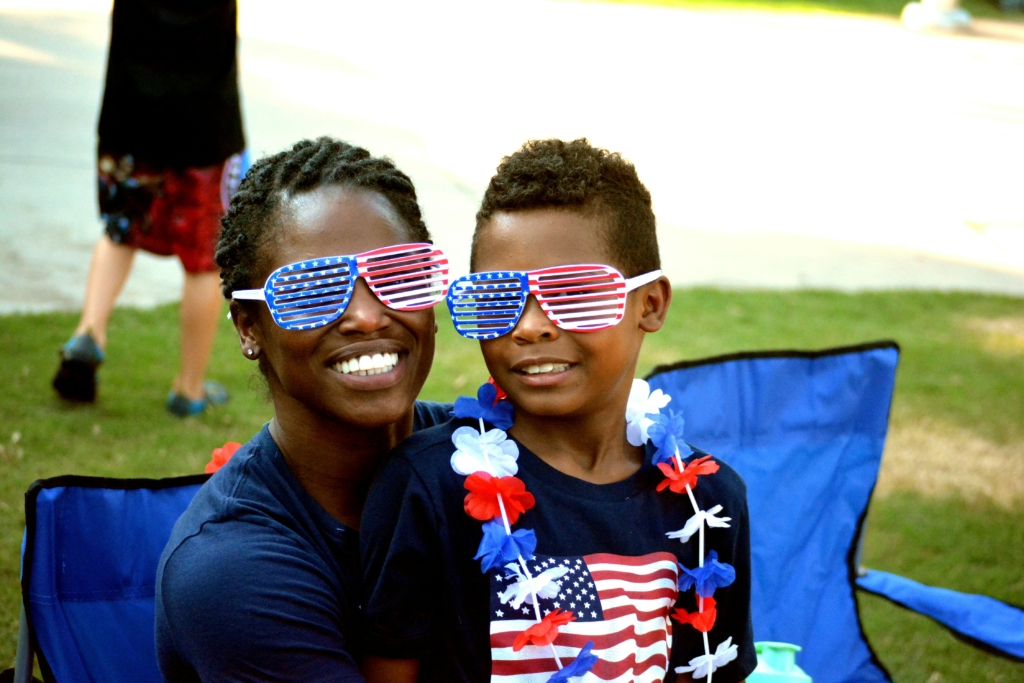 mom and son patriotic