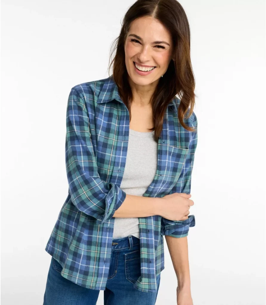 Women's Scotch Plaid Flannel Shirt Back to School Clothes Shopping List